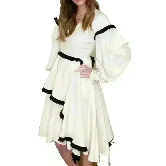 ADEAM Asymmetric Women's Dress Deconstructed Ruffle Handkerchief Hem Size 8 - Picture 1 of 15